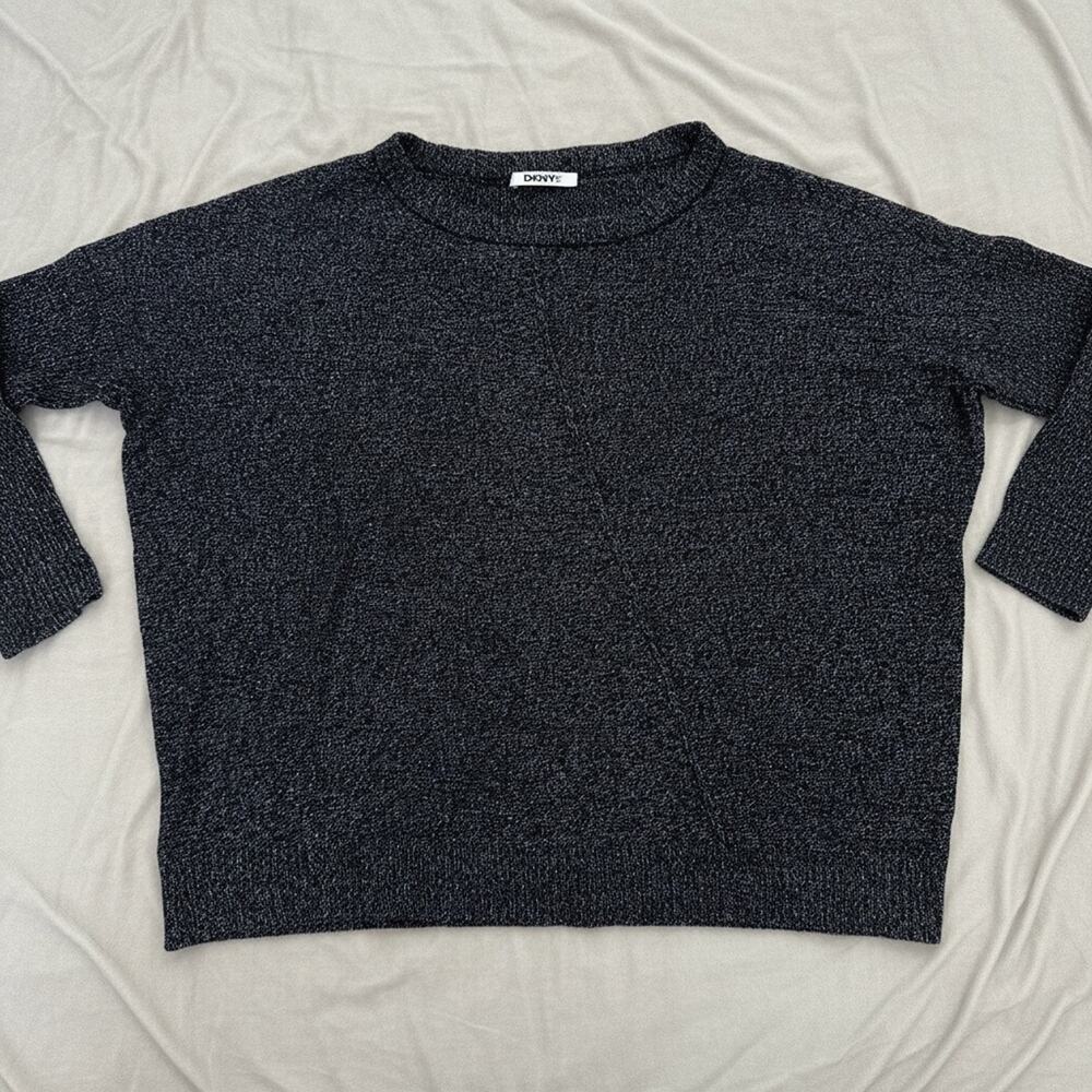 DKNYC Women's Silver Reflective Speckle Boxy Knit Oversized Sweater Large/XL
b6